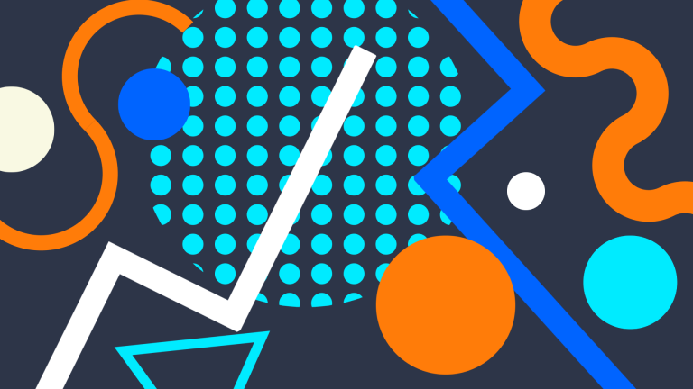 Dots and lines on dark blue background