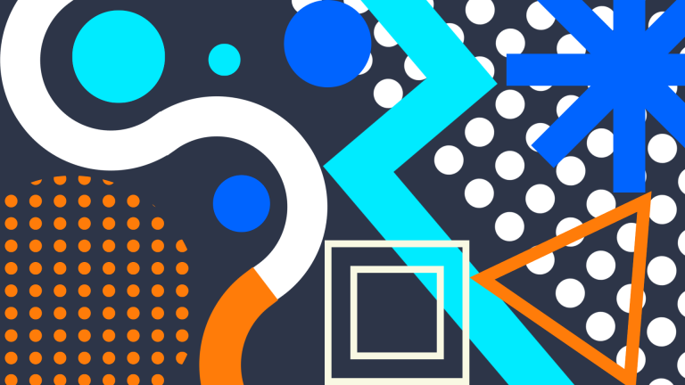 Dots and lines on dark blue background