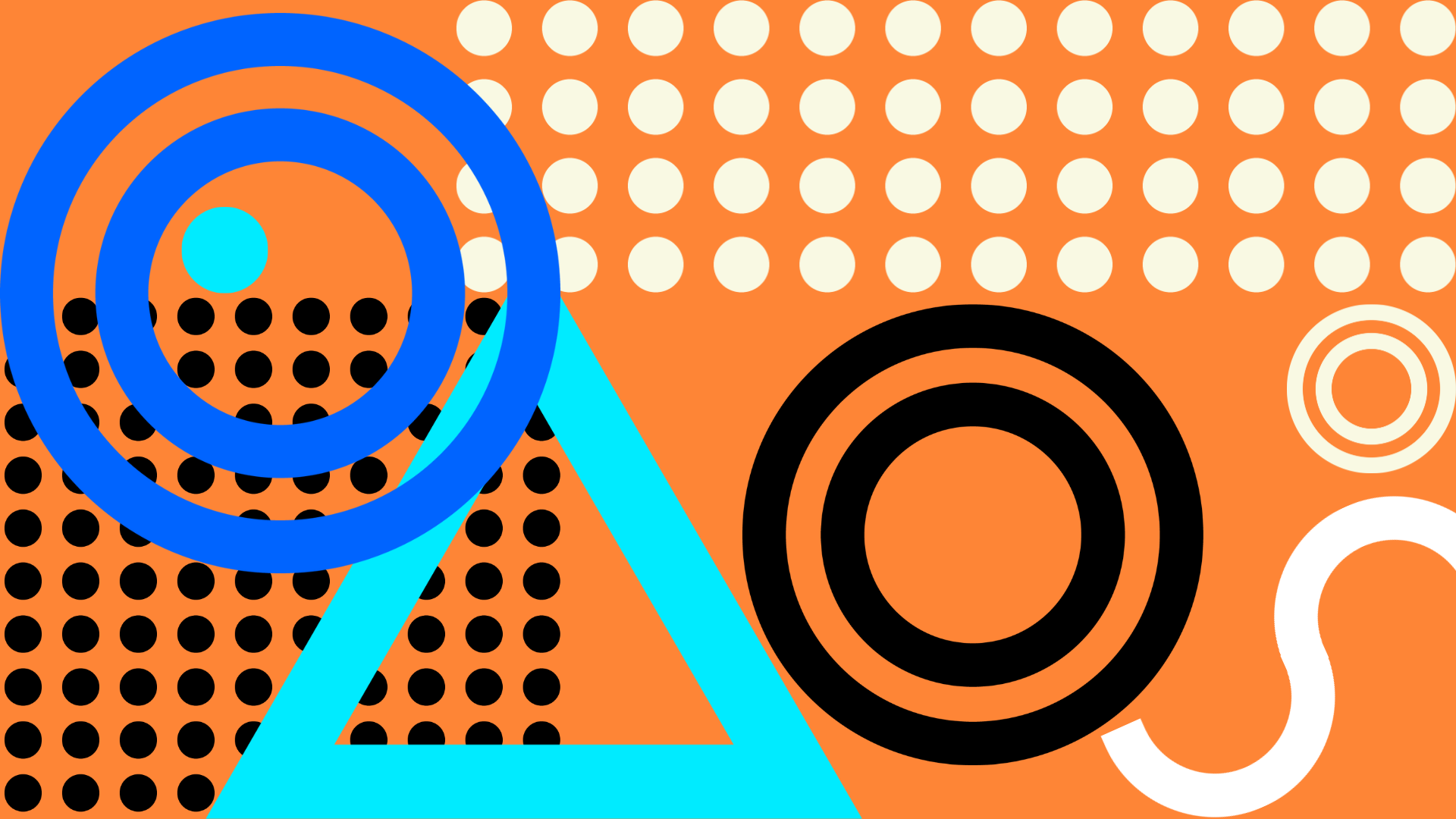 Geometrical shapes on orange background