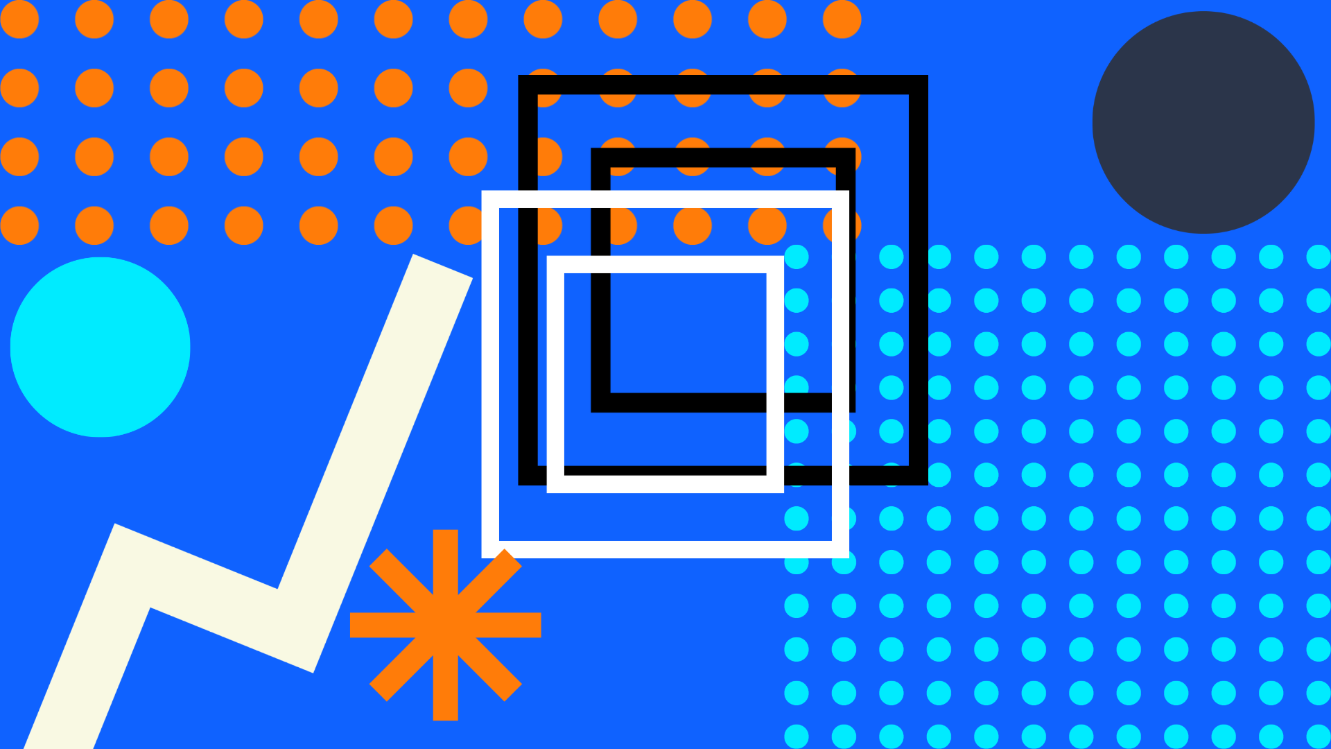 Geometrical shapes on blue background