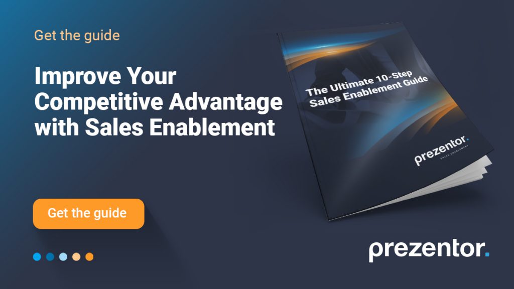 Photograph of a physical guide called the Beginner's guide to sales enablement