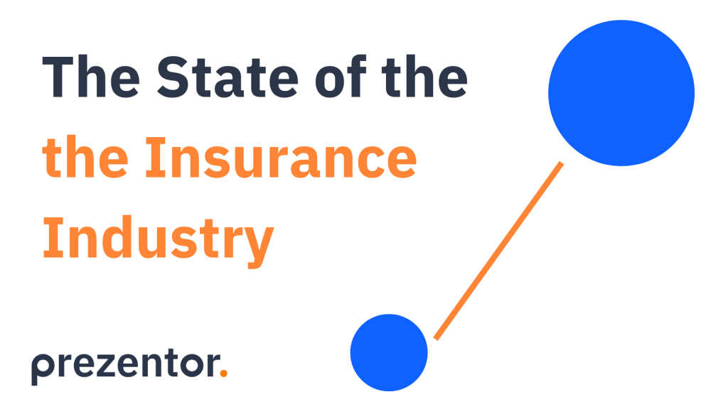 Two blue circles connected by an orange line on the right side and the title of the report