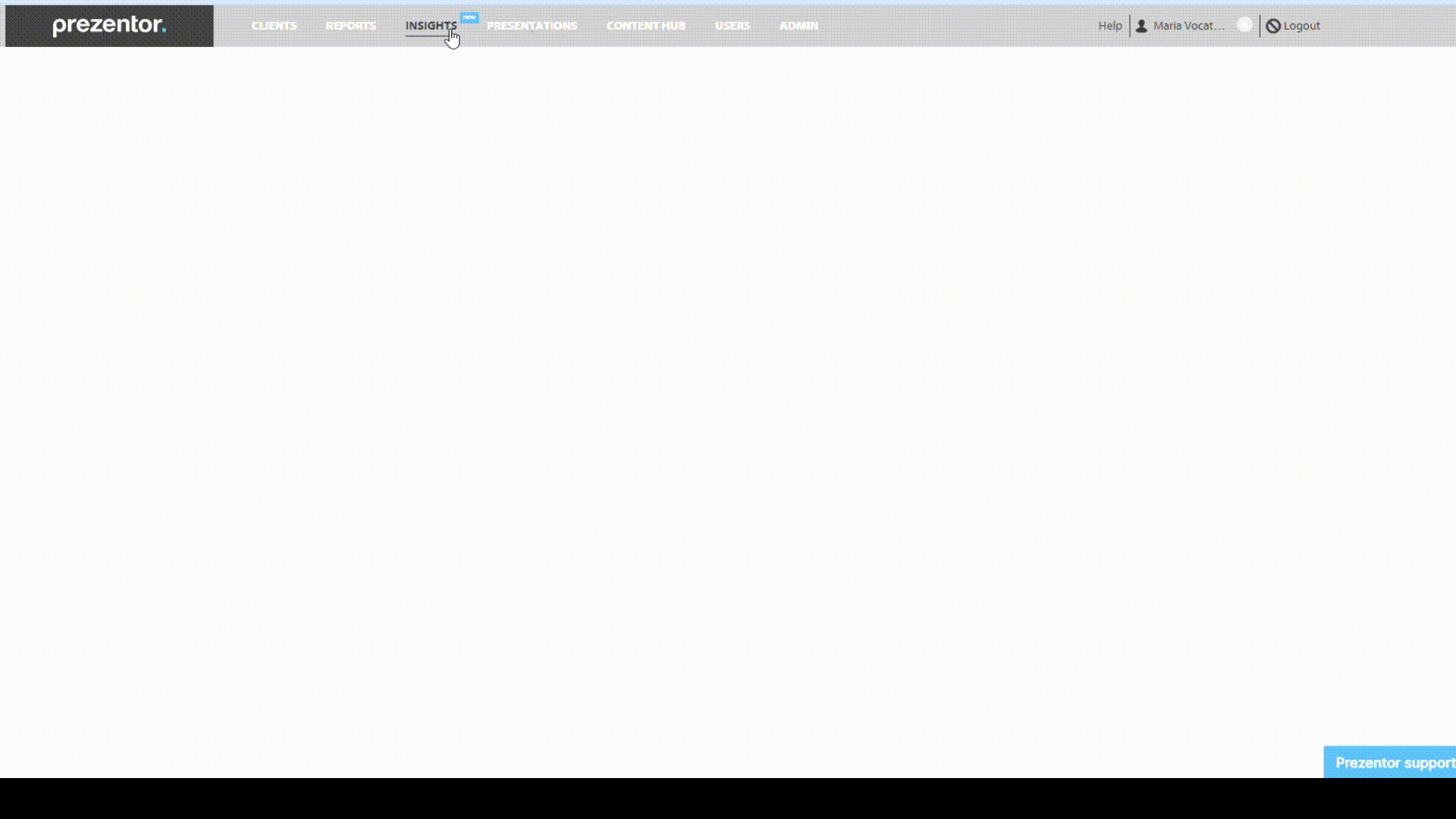Animated GIF showing Prezentor Insight Dashboard