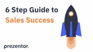Illustration of a rocket and title of the report 6 Step Guide to Sales Success