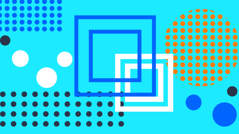 abstract shapes on light blue background